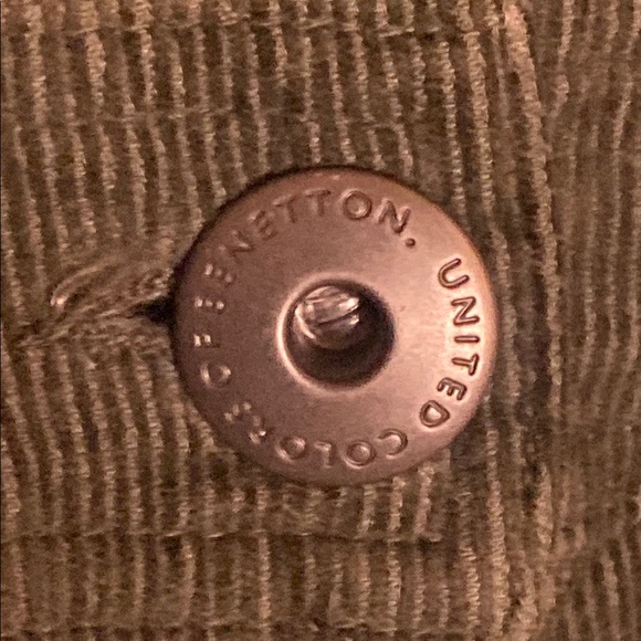 Benetton Women's Green corduroy pants dark green size small 4-6 (tag 38) - Picture 2 of 8